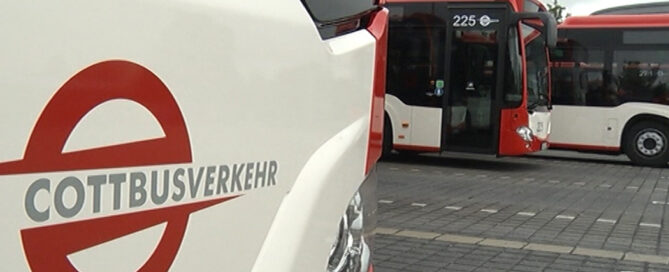 Bus mit Cottbusverkehrlogo