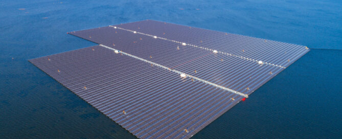 schwimmende Solaranlage auf Cottbuser Ostsee